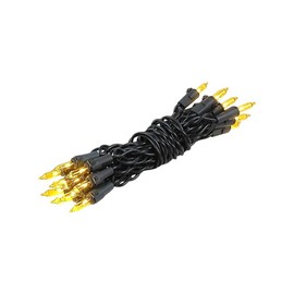 Novelty Lights 20 Light Yellow Christmas Craft Mini Light Set, Non-Connectable, Black Wire, 8' Long