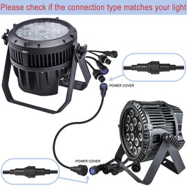 Waterproof Power Cable, 3 Pin 13AWG 2.5mm2 Waterproof Connector Power Extension Cable, 5m 16.4ft IP65 Par Light Outdoor Power Cord for Powercon Connector Output Hand in Hand Stage Lights