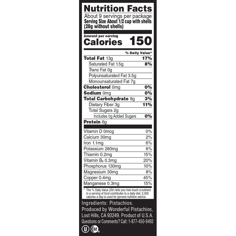 Wonderful Pistachio No Salt Pistachios, 16 OZ
