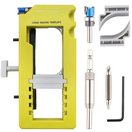 OBEST Door Hinge Template, Door Hinge Template for Router, Robust Door Hinge Installation Kit Template, Fits 3 to 5 Lengths and 1/4 or 5/8 Thickness for Hinge Installation