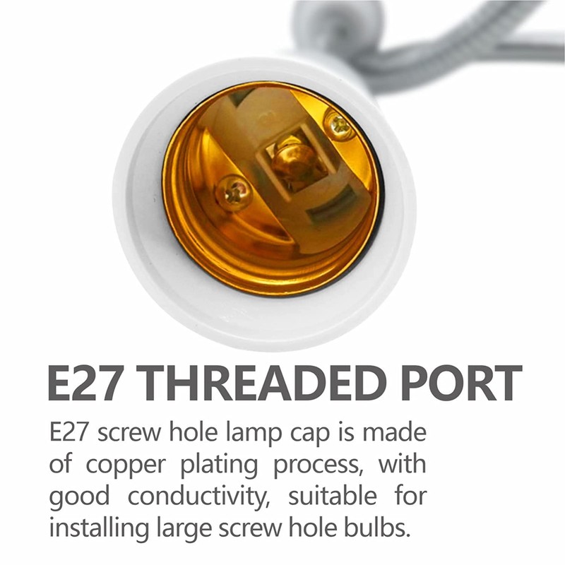 E26/E27 Light Socket Extender Adapter, 58CM/22.5 Inch Extension165℃ Heat-Resistant No