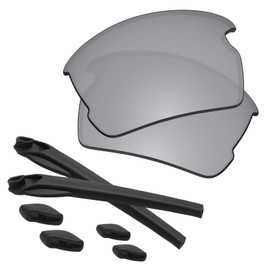 Predrox Silver Mirror Flak 2.0 Lenses & Rubber Kits Replacement for Oakley Sunglass OO9295 Polarized