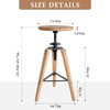 LOKKHAN Adjustable Height Swivel Bar Stool - Industrial Rustic Style,