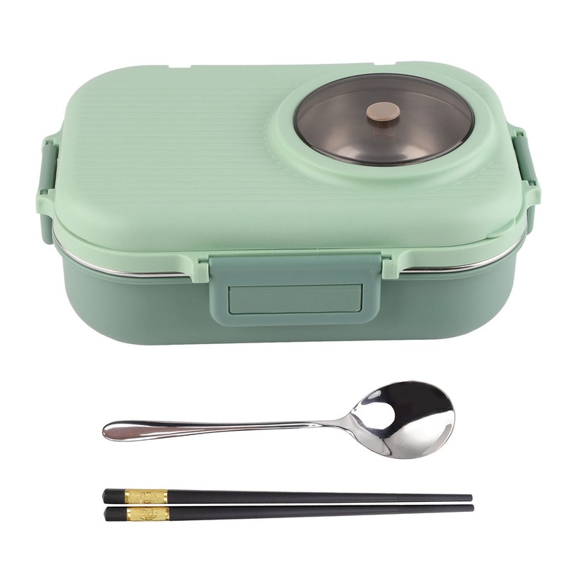 Thermal Lunch Box 1100ml Double Layer 3 Grid Design 304