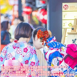 Kimono Hair Ornament, Fan-shaped, 2-piece Set, Hair Clip, Flowers, Chinese Style, Chinese Style, Yukata, Kimono, Hair Accessories, Headdress, Children's Hair Ornament, School Entrance Ceremony,