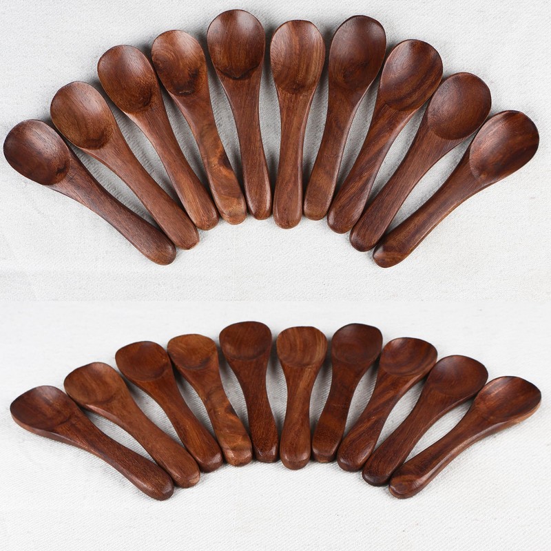 Uvz Crafts Mini Wooden Spoons for Spice Jars, Salt, Sugar,