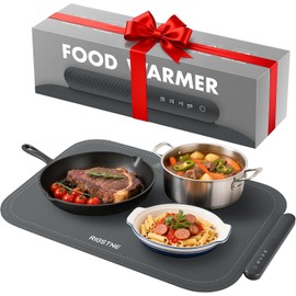 Tapete de calentamiento de alimentos, bandeja eléctrica de calentamiento de alimentos con 3 temperaturas ajustables, calentamiento rápido de superficie completa, apagado automático, calentador de
