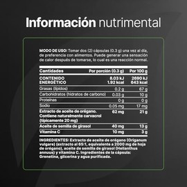 B Life Aceite de Organo  160 Cpsulas con Carvacol y Vitamina C  Extracto Concentrado y Alta Absorcin  300mg por porcin.                               