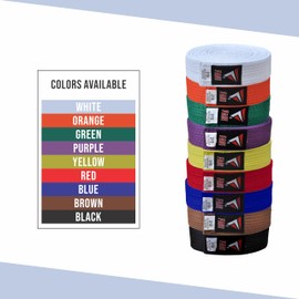 Fadi Sports Martial Arts Belt for Karate, Judo, Aikido and Taekwondo - Durable Cotton-Polyester Blend for Adults and Kids, White, 00