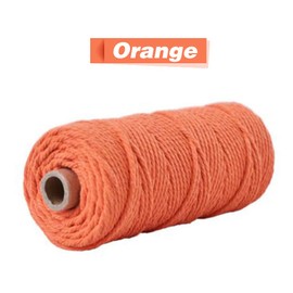 2MM 100m Hand Craft Colorful Cotton Macrame Cord Rope Twisted String Rustic DIY (Orange)
