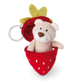 Niki Classic Bear 2024 Key Ring, Bear + Strawberry, 5.1 inches (13 cm), Kids Red, red