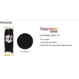 MULTI PACK DEALS! FreeTress Crochet Braids 2X spring Twist 12" (5-PACK, T27)