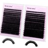 Individual Eyelashes,468PCS 100D+200D Cluster Lashes Kit D-Curl 10-18mm eyelash clusters Fluffy Russian Eyelashes Extensions Natural Look DIY Lash Extensions for Beginners(100P+200P-0.07D1018)