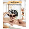 mikimini Large Shower Cap for Women Long Hair, Black and