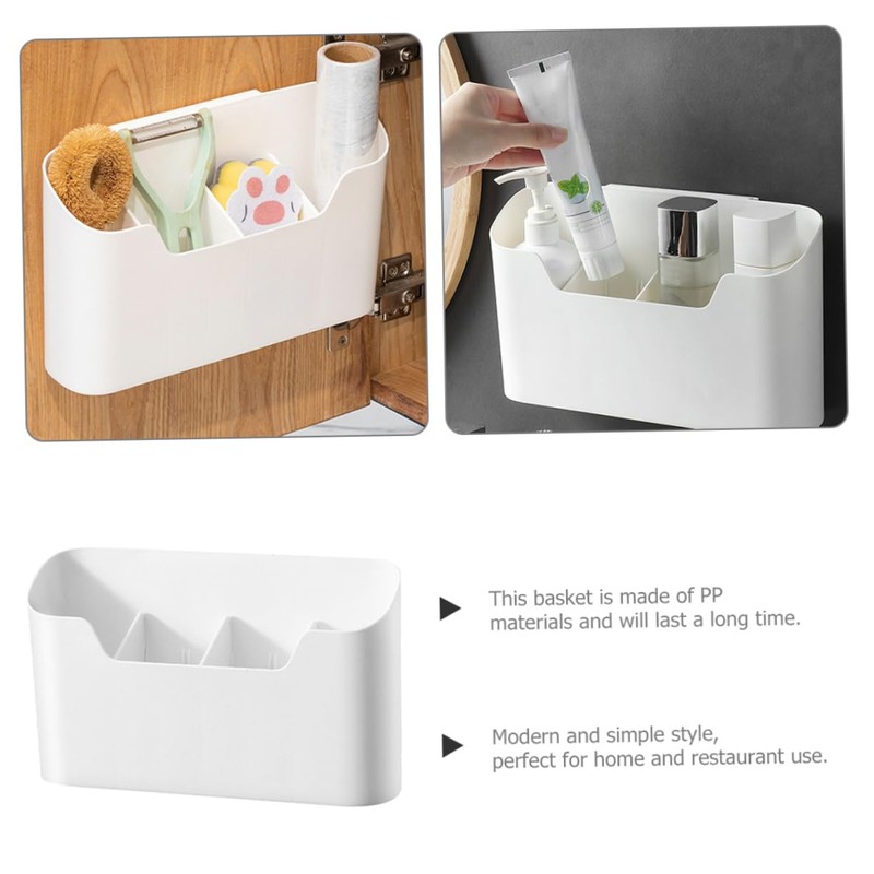 Gatuida 1Set Hanging Storage Basket Wall Mounted Compartment Organizer Box