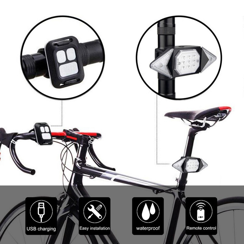 Bike Tail Turn Signal Light Safety Warning Bike Brake Rear