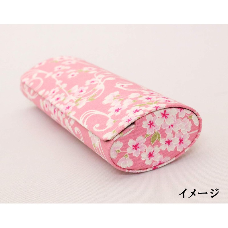 Matsumi Kogei Sakuran Glasses Case, Embossed/Pink, 6.3 x 2.4 x