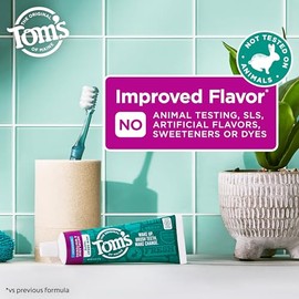 Pasta dental sin fluoruro de blanqueamiento y antiplacas de Tom's of Maine. | Fluoride Free, Freshens Breath, Fights Tartar Buildup, Vegan, No Animal 
