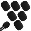 Microphone Cover, 6PCS Foam Mic Covers Black Microphone Windscreen Pop
