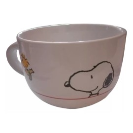 GEENRICA Taza Cerealero Ceramica 800ml Snopy Y Charly Brown