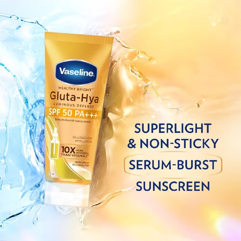 Vaselin'e Gluta-Hya Luminous Deffense Serum-Burst-Sunscreen SPF 50 PA+++ Sunscreen Lotion