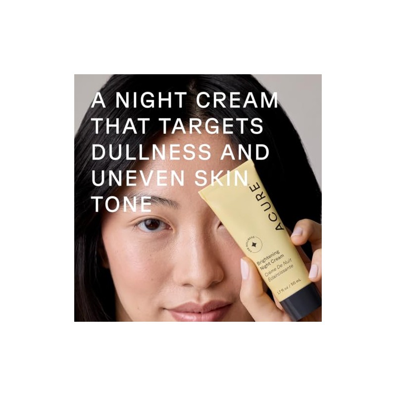 Acure Crema Facial Nocturna Diseñada Igualar Tono Textura Piel Mientras