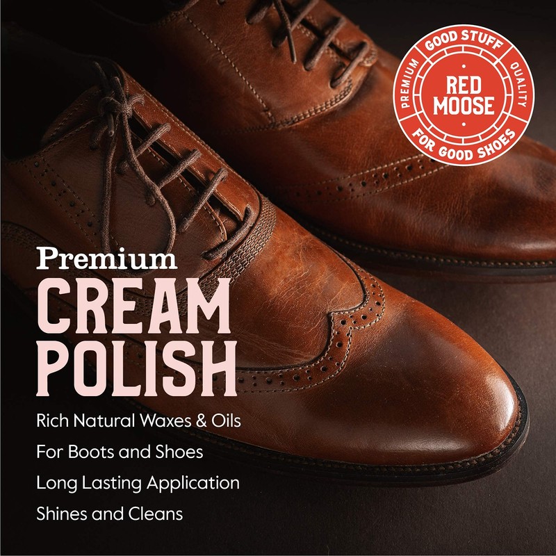 RED MOOSE Premium Brown Boot and Shoe Cream Polish -