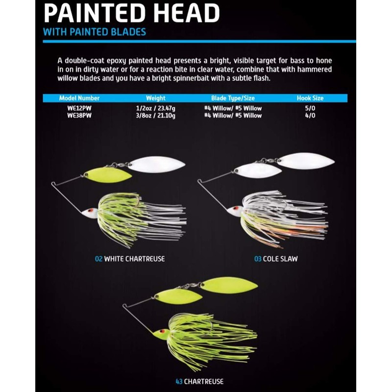 War Eagle WE12PW02 War 1/2 Painted Head Double Willow White