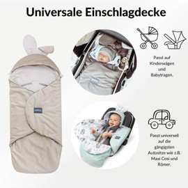 Premium Swaddling Blanket Baby Seat Baby First Equipment Made of Cotton for Car Seat, Cuddly Blanket for Prams with Footmuff Suitable for Maxi-Cosi, Römer, Cybex - Lux