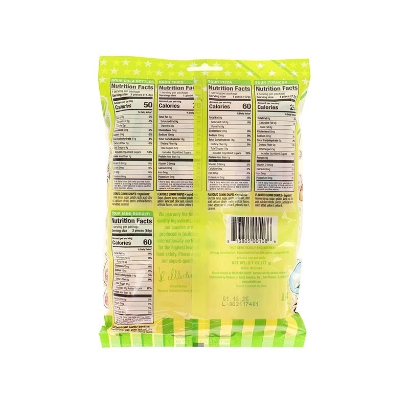 Efrutti Gummi Sour Lunch Bag Pack of 12 - 2.7oz
