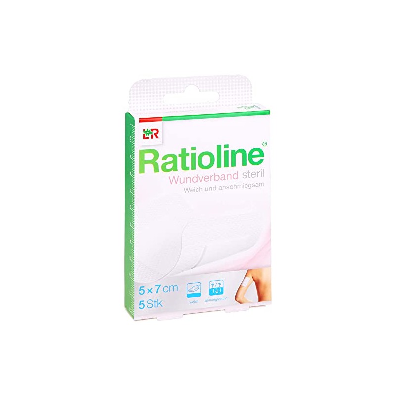 Ratioline Wound Dressing 7 x 5 cm Sterile Pack of
