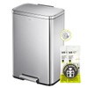 EKO Madison Brushed Stainless 50 Liter/13.2 Gallon Step Trash Can