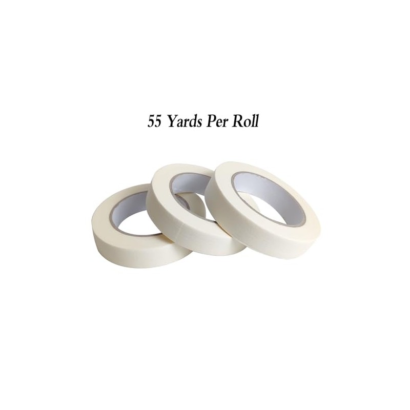 Lazybug studio Masking Tape 0.75 Inch, 12 Pack White Masking