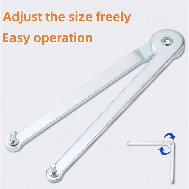 Adjustable Pin Spanner Wrench, Angle Grinder Locknut Tool for Backing