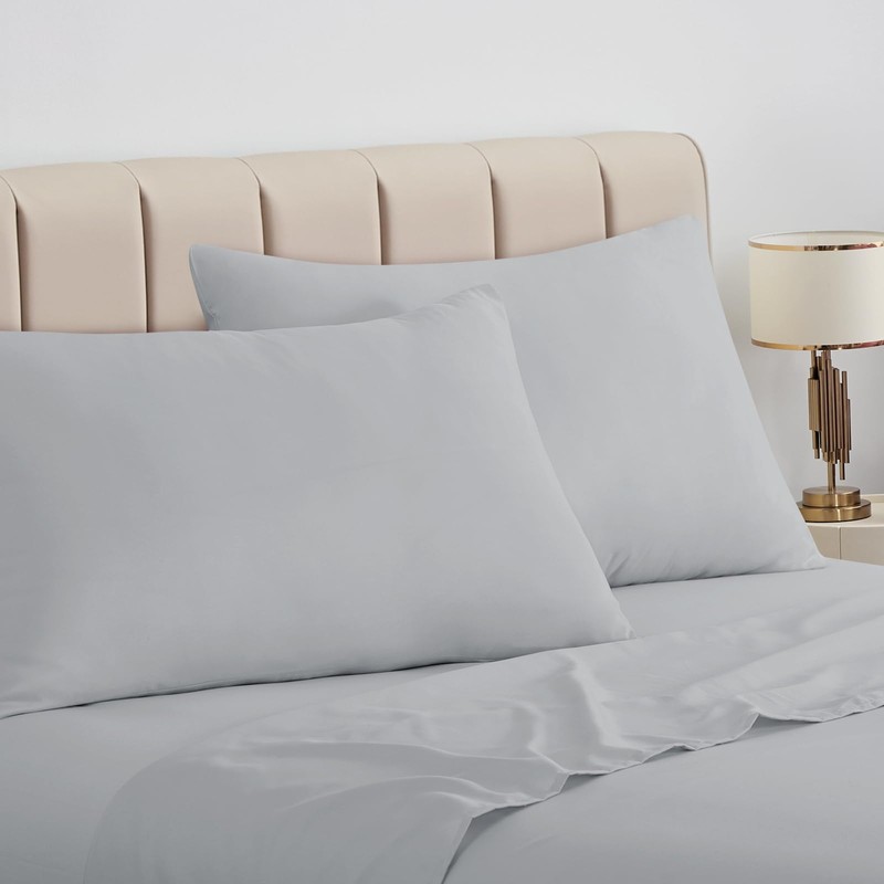 Aisbo Housewife Pillowcases 2 Pack - Light Grey Standard Pillow