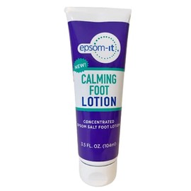 Epsom-It Calming Foot Lotion - Topical Magnesium Cream for Sore Feet & Ankles, Epsom Salt Magnesium Sulfate Rub with Urea, Soften Tough Skin & Cracked Heels, Leg Cramps and Achy Feet, 3.5oz