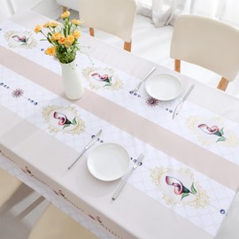 Heavy Duty Waterproof Vinyl Tablecloths for Rectangle Tables, Calla lily Oil Proof Spill Proof PVC Table Cloth, Wipe Clean PVC Table Cover for Dining, Camping, Picnic, Outdoor (003,khaki, 55*78)