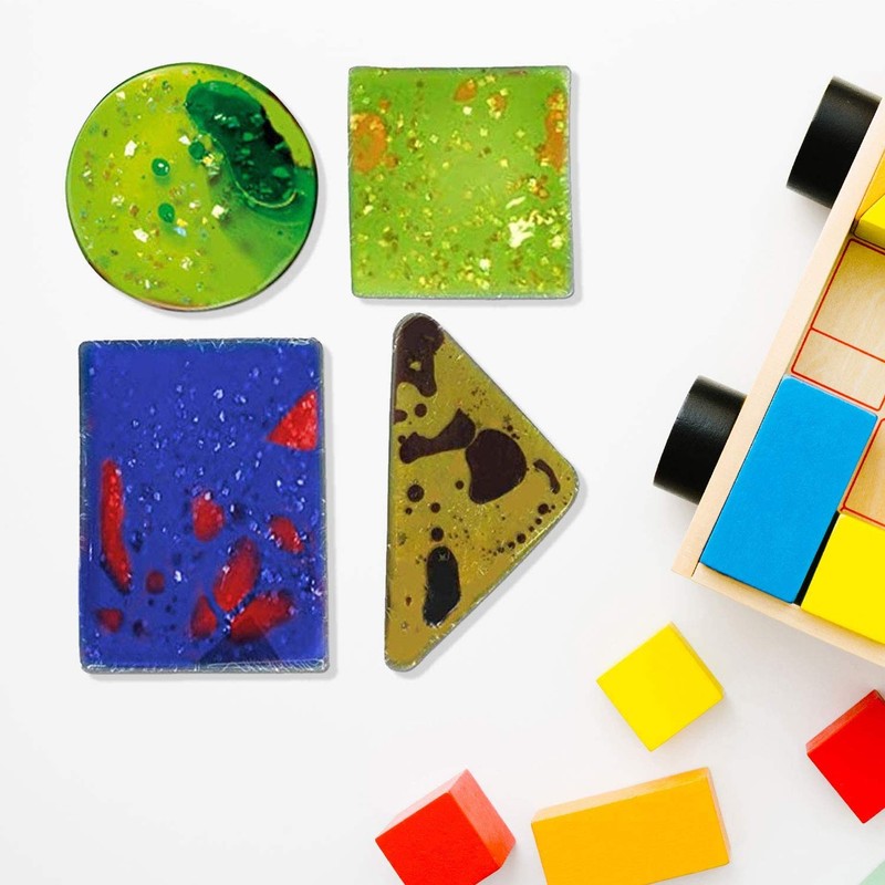 Playlearn Sensory Gel Shapes with Glitter & Colourful Liquid, Squidgy