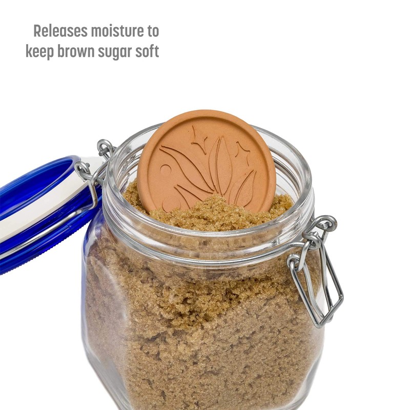 Goodful Brown Sugar Saver and Softener Disc with Elegant Leaf