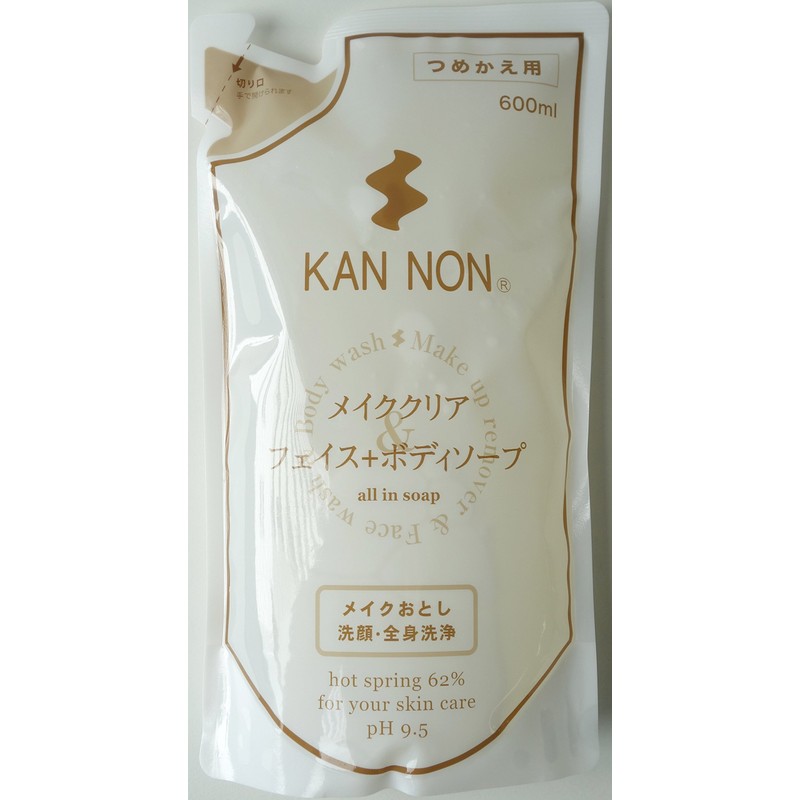 観音温泉 フェイス&ボディソープ 詰替え用 600ml