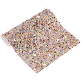 M METERXITY 1-Roll Crystal Rhinestone Sheet,9.45 Inch x 7.87 Inch Self Adhesive Crystal Rhinestone Sticker Glitters for DIY Necklace/Bridal/Sewing Bags/Crafts[Multicolored]