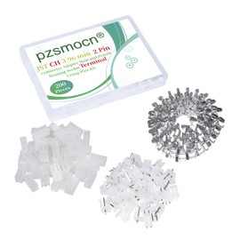 pzsmocn 200Pcs/50Sets JST CH 3.96mm Pitch 2 Pin Female Shell and Male Adapter Plug Socket Terminal Wire Cable 24-18AWG Assemblies Header Crimp Pin Kit