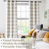 Bapawfish Tan White Buffalo Plaid Full Blackout Curtain Panel 72