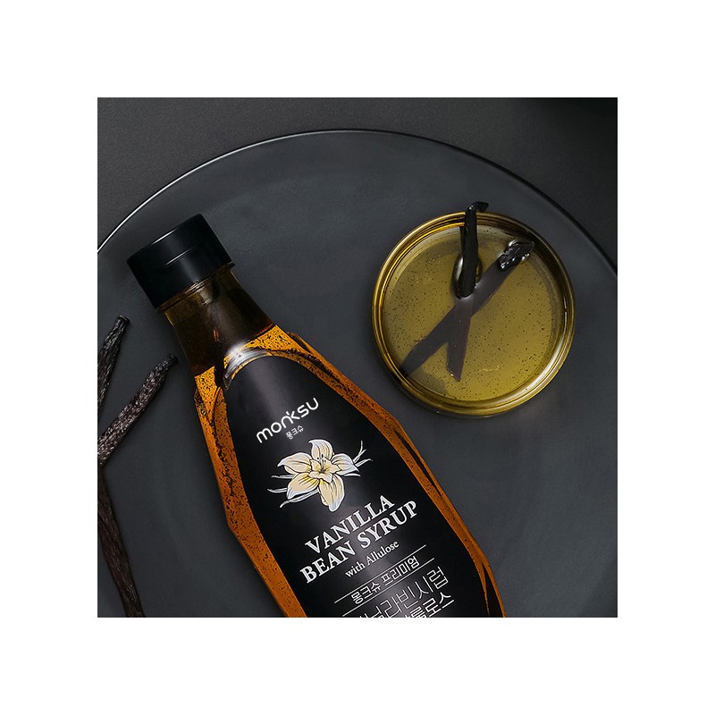 Monkshu Premium Vanilla Bean Syrup WITH Allulose, 530g, 1 unit