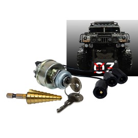 Interruptor de arranque de encendido con llave militar, enchufe de 4 posiciones Acc/Off/ON/Start compatible con Humvee M998 HMMWV 24 V