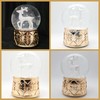 Snow globe deer white on base copper gold snowflakes with
