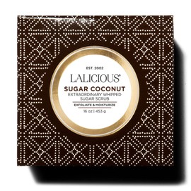 LaLicious Sugar Coconut Extraordinary Whipped Sugar Scrub - Cane Sugar Body & Foot Scrub, Exfoliating & Moisturizing Skin Care with Coconut Oil & Honey, No Parabens (16oz)