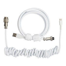 Gaming Keyboard Cable Nylon Type C to USB Double Sleeved Mechanical Keyboard Cable 9.8ft White