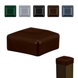 EMFA Fence Post Cap 70 x 70 mm Pack of 10 Brown Post Caps Square Fence Post Caps Fence Cover Plastic Lid Fence Caps 7 x 7 cm
