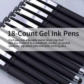NC Black Gel Ink Rollerball Pens 1.0mm Gel Pens 2-in-1 stylus Pens 1.0mm Medium ...